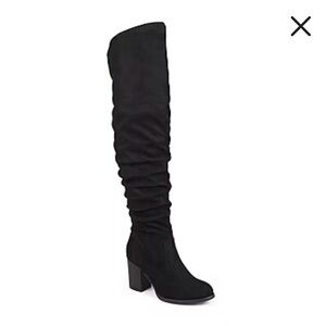 Journee Kaison over the knee black suede boots